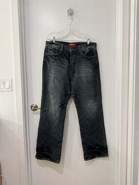 Ed Hardy Men's Distressed Straight Leg Denim Jeans